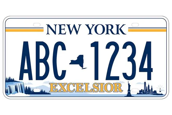 This is a photo of what was to be New York State's new license plate design.
